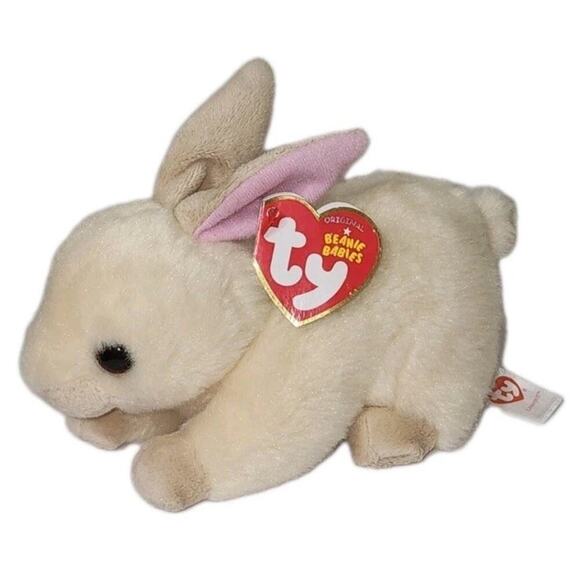 NWT Ty Beanie Baby - CREAMPUFF the Bunny Rabbit 6" Stuffed Animal Toy - Picture 1 of 10